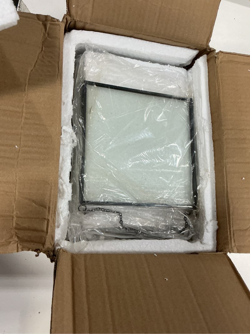Condition photo showing Good Condition for barydat 9 pack black glass frames for pressed flowers 6 x 6, 6 x 8, 4 x 9 in hanging picture frame floating art photo display with chain for dried plant specimen gallery wall decor