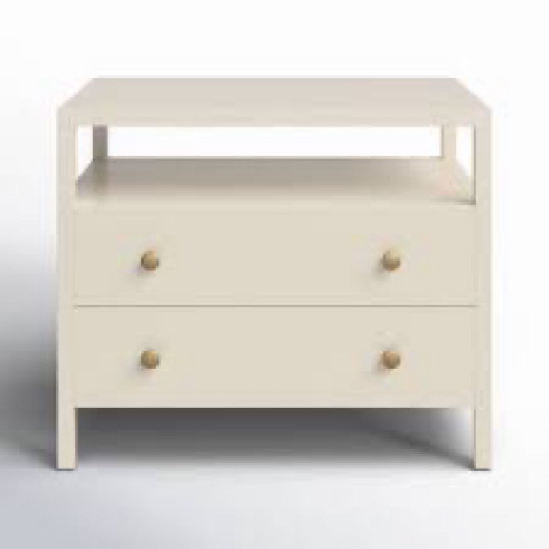 Caseton Wide Nightstand with Drawer Color: Soft White