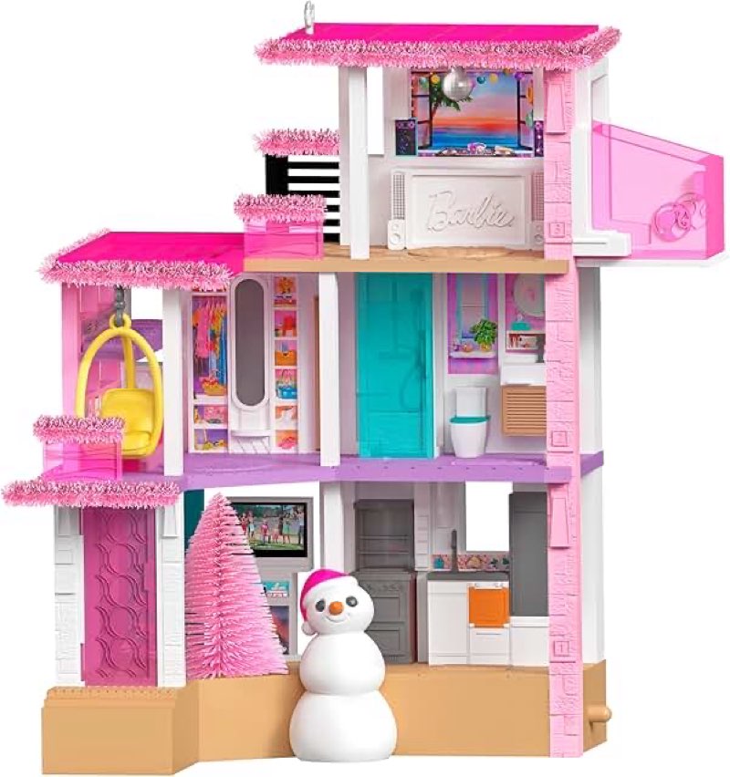 Hallmark Keepsake Barbie Christmas Ornament, Merriest Dreamhouse Musical with Light, Gifts for Barbi
