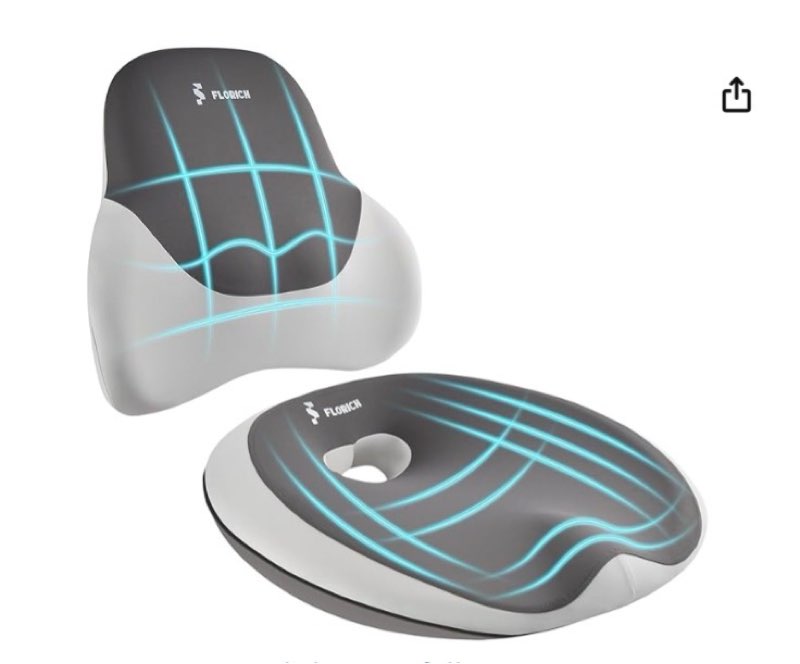 FLORICH Seat Cushion Lumbar Support Pillow for Office Chair, Car Lower Back Support, Ergonomic Desk 
