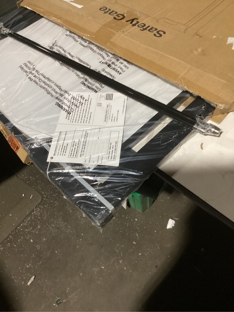 Condition photo showing New/Like New for clear baby gate 29.13-37.79" wide acrylic safety proof dog puppy pet barrier for stairs, transparent adjustable pressure mounted no drill auto close indoor, doorways, hallway,black black 29.13-37.79"/74-96cm