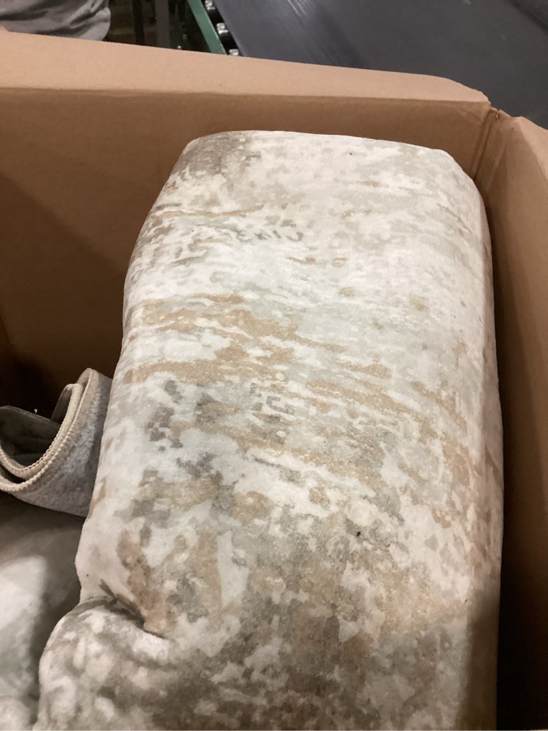 Condition photo showing As Is for Abstract Rug 5x7 Machine Washable Area Indoor Green Low Pile Non-Slip Foldable Thin Accent Rugs for Bedroom Living Room Dining Room Green/Ivory 5' x 7' (Rectangular)