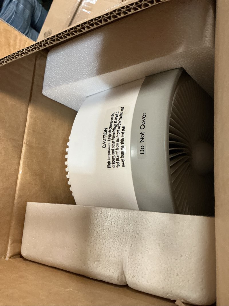 Condition photo showing Good Condition for 2 in 1 heater fan combo, 1500w portable space heater with adjustable thermostat, electric cooling fan with oscillating, overheat & tip-over protection, ideal for home & office use