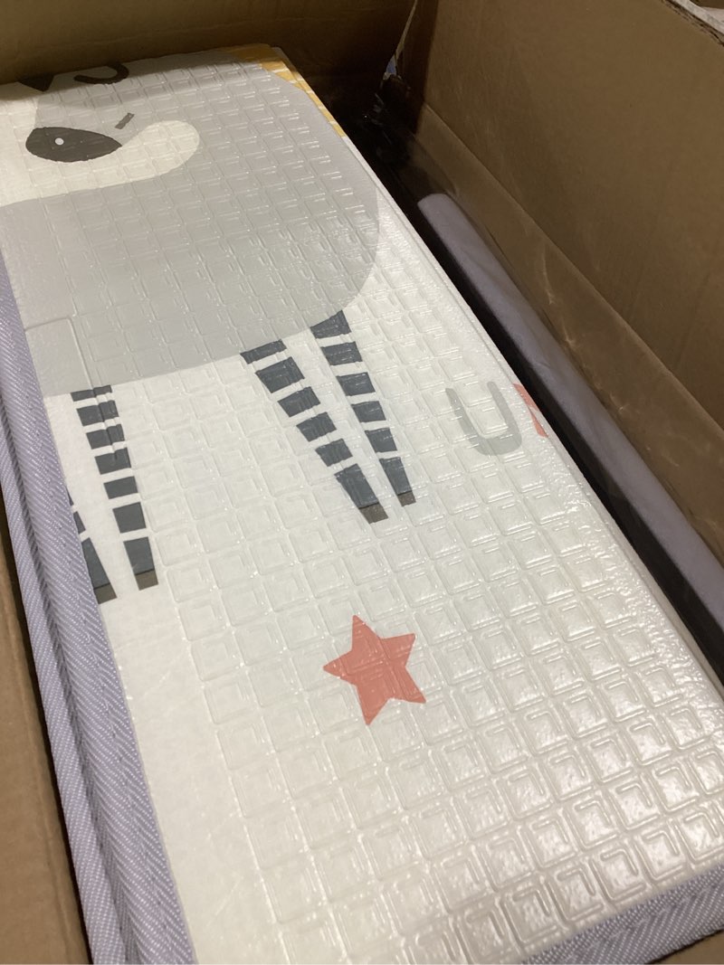 Condition photo showing Good Condition for ZEEBABA Baby Playpen with Mat, 47x47inch Playpen for Babies and Toddlers, Small Baby Play Pens, Play Yard for Infants with 47" Play Mat, Playard with Gate grey +mat 47*47 in