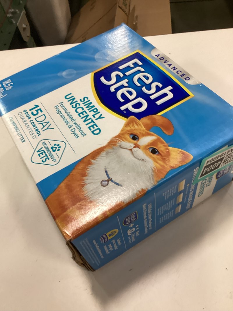Condition photo showing New/Like New for Fresh Step Advanced Simply Unscented Clumping Litter, Fresh Step Unscented Cat Litter Fights Odor on Contact, 18.5 lb. Box