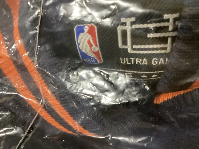 Condition photo showing Good Condition for (SIMILAR TO STOCK PHOTO)Ultra Game Men's NBA Official Game Time Varsity Jacket New York Knicks Small Team Color 23