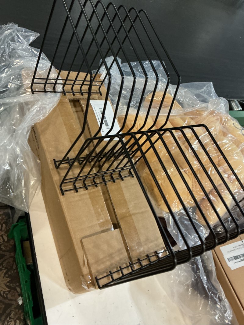 Condition photo showing Good Condition for fellowes workstation file organizer, 7 section, wire, black (68112) holds letter or legal size files.