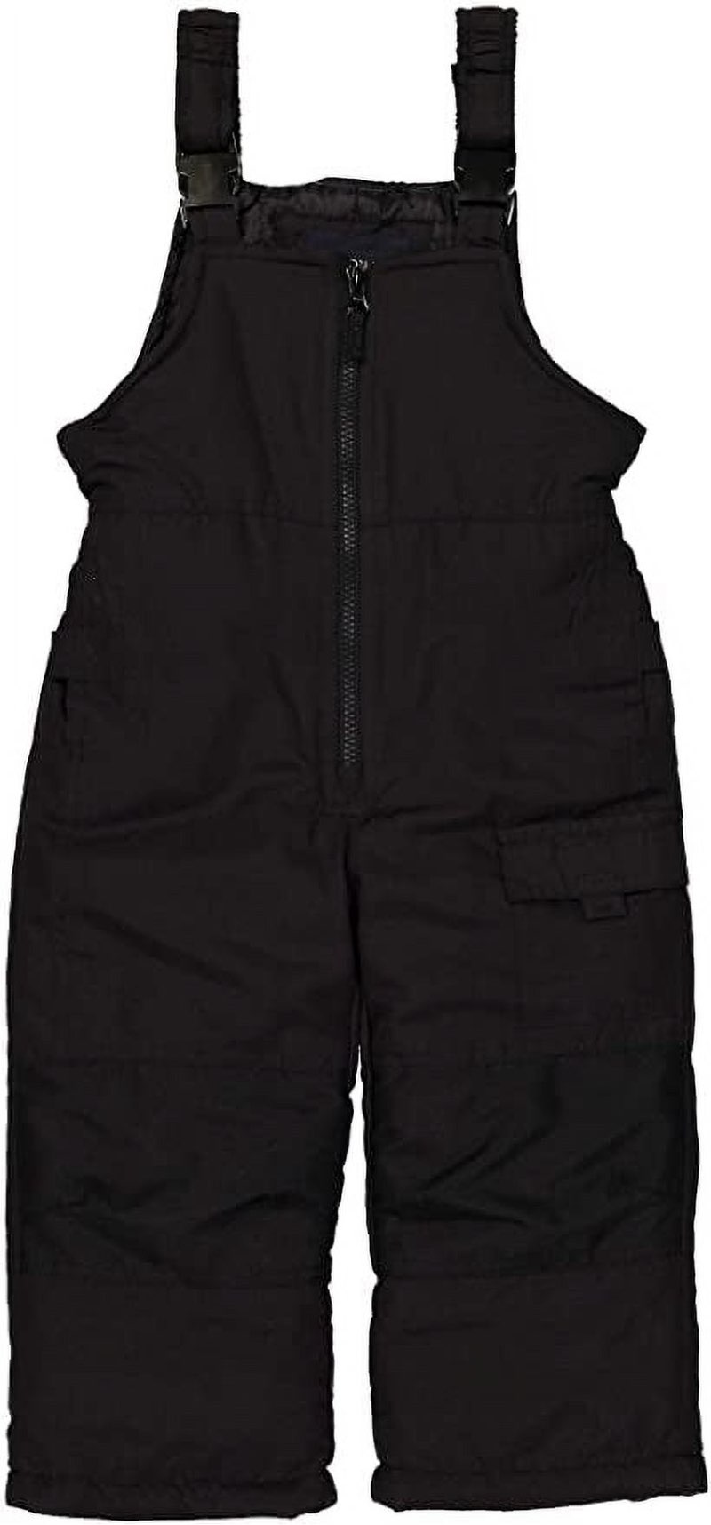 LONDON FOG BOYS' Classic Heavyweight Snow Bib Ski Pant Winter Snowsuit, Solid Black, 10-12