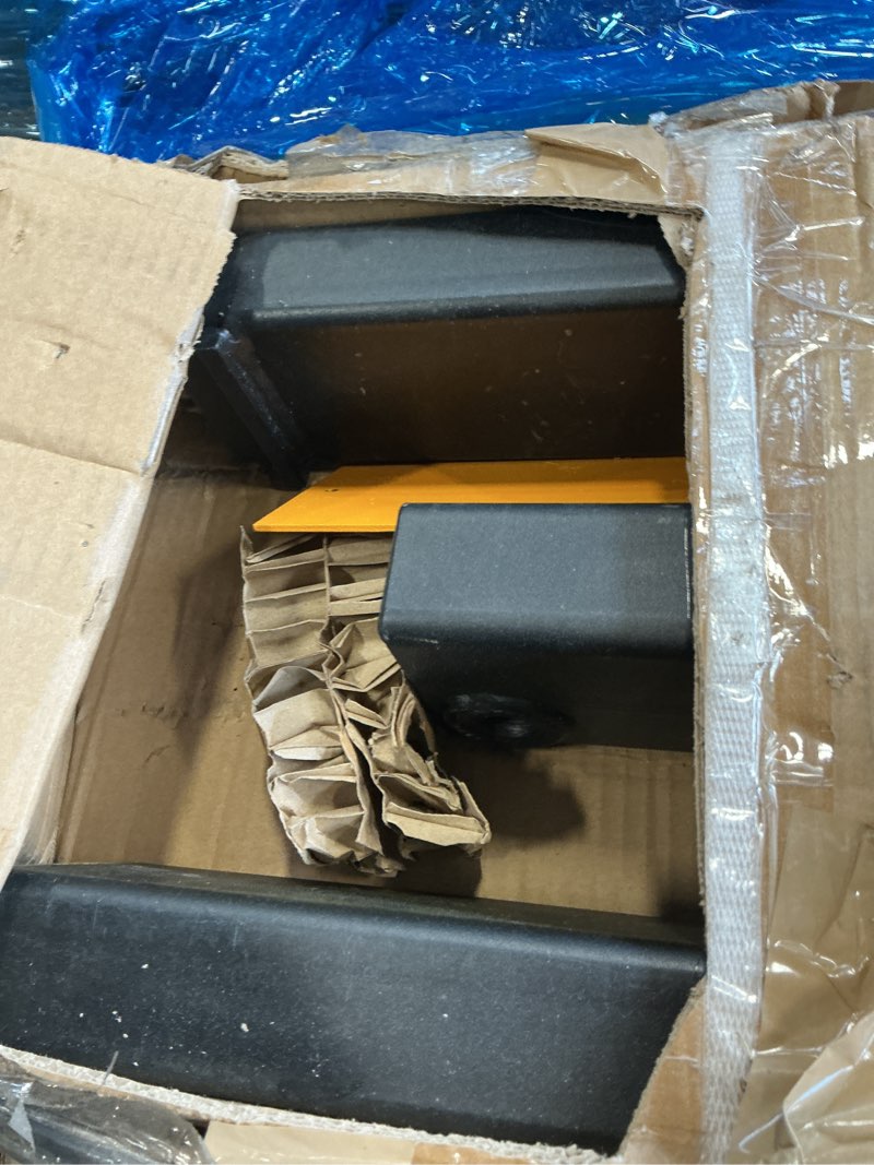 Condition photo showing As Is for VEVOR Pallet Forks, 4000 lbs Clamp on Pallet Forks, 60" Total Length Heavy Duty Pallet Forks with Adjustable Stabilizer Bar, Tractor Bucket Forks for Loader Bucket Skid Steer Tractor with Stabilizer Bar