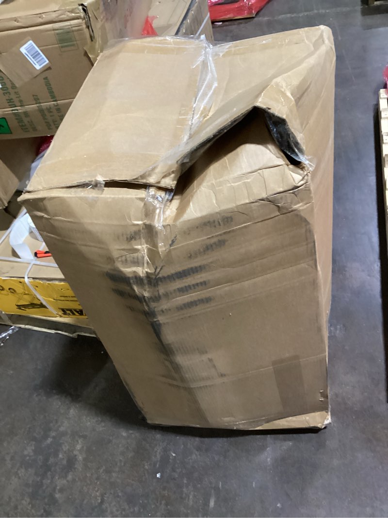 Condition photo showing As Is for ONE BOX ONLY incomplete MAXYOYO 3 Seater Couch for Living Room, Boneless Couch with Tufted Cushion & Backrest, Upholstered Floor Sofa, Sofa in A Box, Black 3 Seater Black