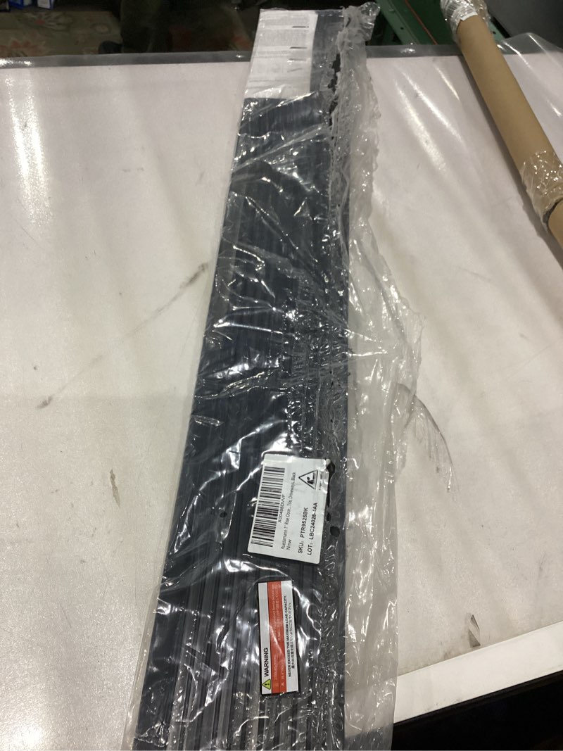 Condition photo showing As Is for Ruedamann 1" Rise PVC Threshold Ramp for Doorways, 1700 lbs Load Capacity, Odor-Free & Cuttable Door Threshold Ramp for Wheelchair, Scooter, Stroller, Curb, and Tile, Indoor & Outdoor Use, Black Black 1"