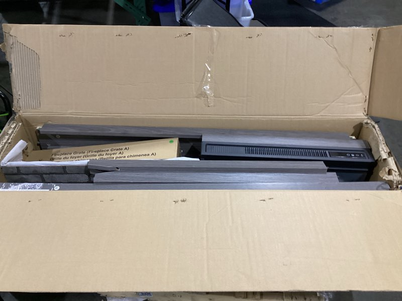 Style Selections 48-in W Iron Oak Free standing Infrared quartz Flat Wall Electric Fireplace with