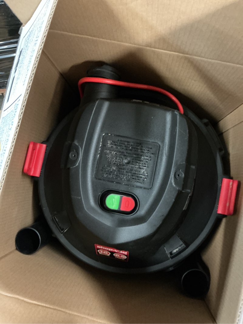 Condition photo showing As Is for shop-vac 14-gallon 6 hp corded wet/dry shop vacuum with accessories included