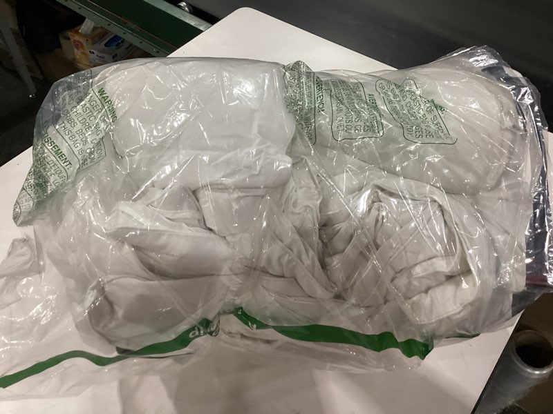 Condition photo showing As Is for Beautyrest Luxury Hotel Collection Down Comforter Twin Size - 100% Cotton All Season Duvet Insert, Fluffy Goose Feather Fiber with Corner Tabs, White (68" W X 90" L) Twin All Season/White