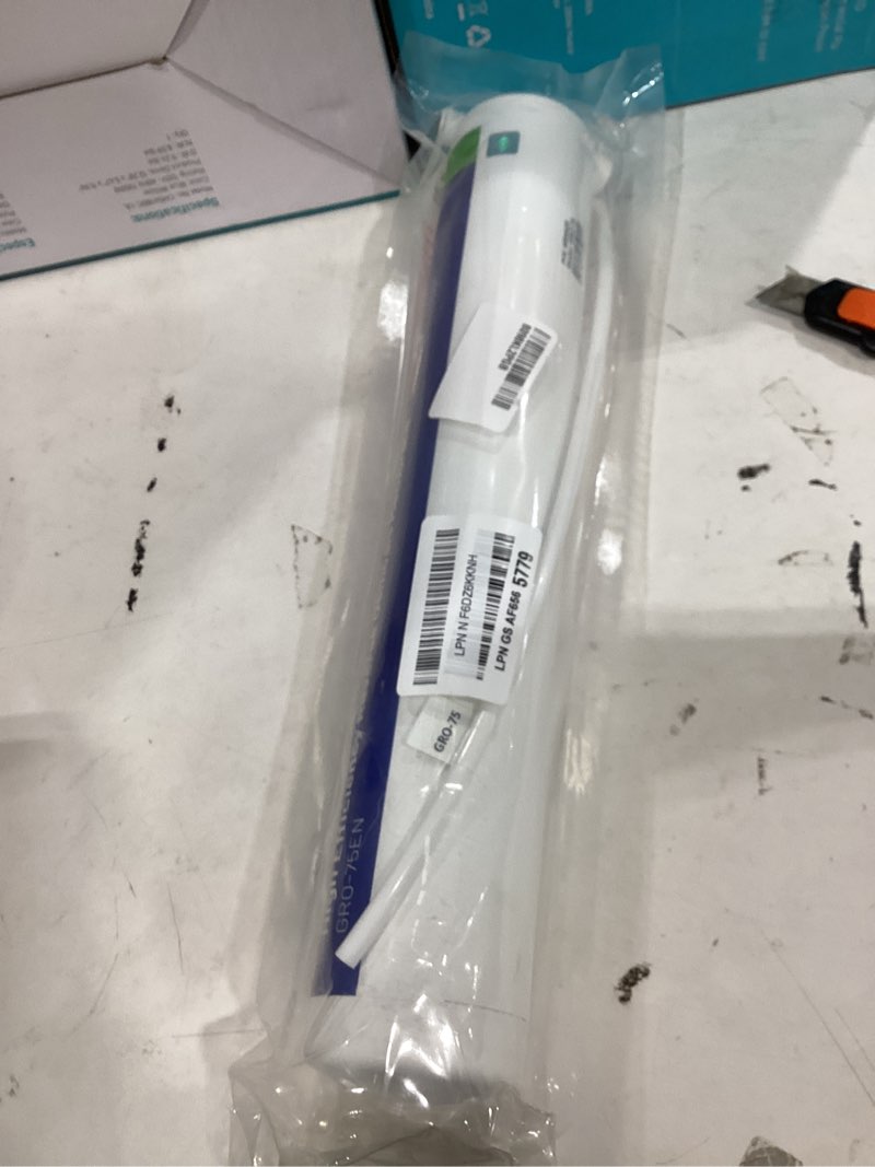 Condition photo showing New/Like New for pentair pentek gro-75en high efficiency reverse osmosis membrane, tlc encapsulated replacement membrane with permeate check valve, 200 ml/minute drain line flow control, 75 gpd flow rate