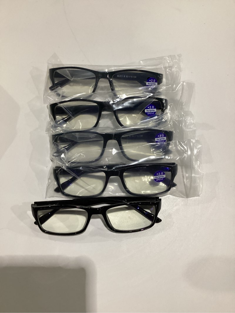 Condition photo showing Good Condition for gaoye reading glasses men/women, eyeglasses, blue light readers for men/women, computer eye glasses, cheaters c2-5 pack light black 2.0 x