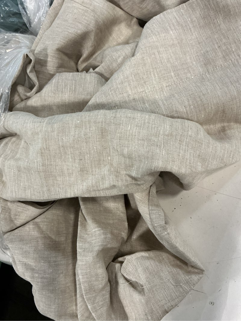 Condition photo showing As Is for quince european linen curtain - single panel, 48x84, flax,1 piece