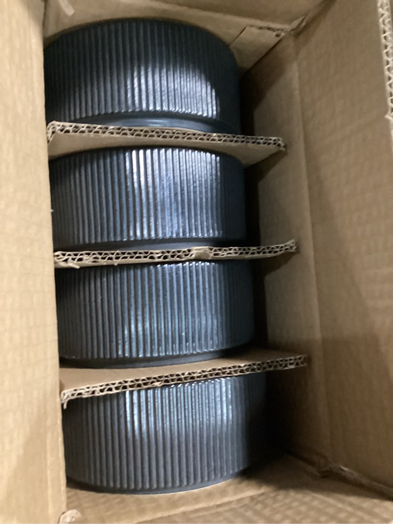 Condition photo showing Good Condition for Famiware Star Dinnerware Set with Pasta Bowls, Service for 4 (16pcs), Ribbed Stoneware Plates and Double Bowls Dishes Sets - Chip & Scratch Resistant, Microwave & Dishwasher Safe, Matte Dark Charcoal Matte Dark Charcoal 4-Set(16pcs, with Pasta Bowls)