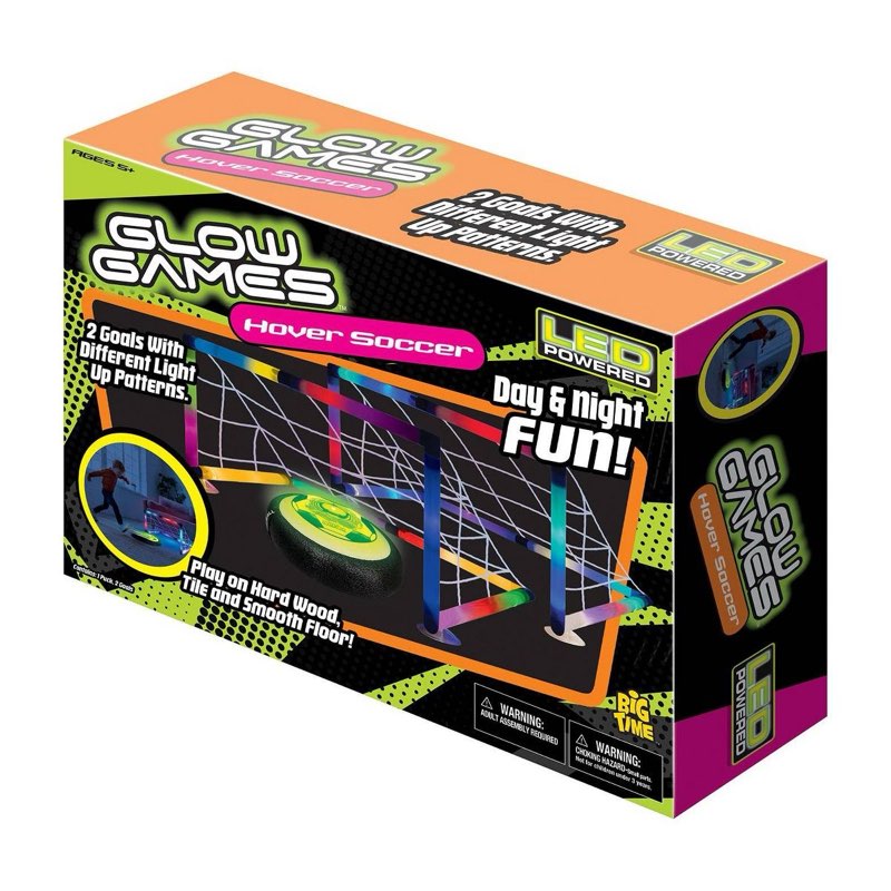 glow games hover soccer sports set: toy sports set with net for kids