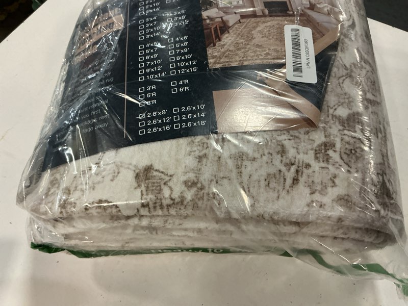 Condition photo showing Good Condition for wondrg 2'6x8 washable neutral runner rug beige vintage hallway kitchen carpet non-slip soft low pile