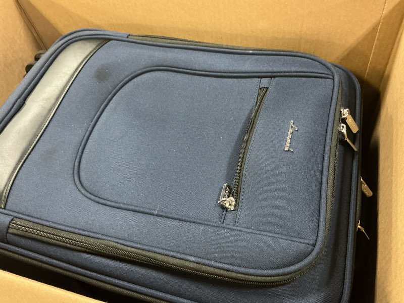 Condition photo showing Good Condition for LOVEVOOK Carry On Luggage 22x14x9 Airline Approved, Softside Suitcase with Spinner Wheels for Men Women, 22 Inch Rolling Luggage with TSA Lock Multiple Compartments for Travel Business Trip Blue Carry-on 20-Inch