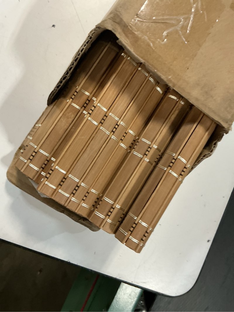 Condition photo showing Good Condition for lazblinds no tools no drill cordless bamboo roman shades, light filtering window treatment, roll up bamboo blinds for windows 21'' w x 48'' h, brown light filtering-brown206 21" w x 48" h
