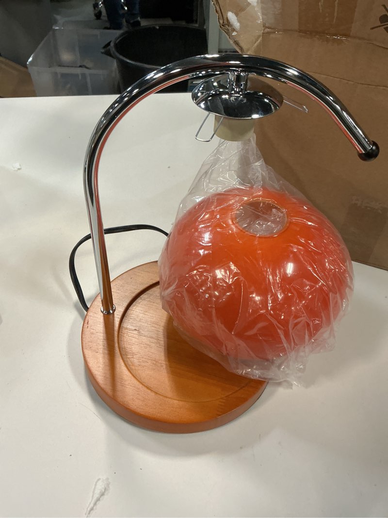 Condition photo showing As Is for Candle Warmer Lamp, Dimmable SmokelessCandle Warmer Plate, Diffuse Fragrance Retro Home Decor Fragrance Pure Candle Warmer, for Jar Candles[Orange]