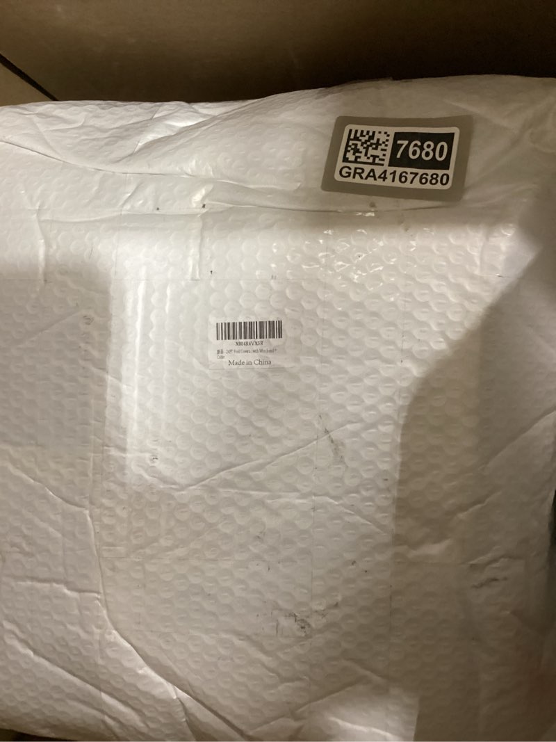 Condition photo showing New/Like New for 24 ft pool covers for above ground pools with automatic siphon drain, extra thick heavy-duty round winter pool cover, stop waterlogging, 2-in-1 tear-proof uv-resistant pool tarps with pulley and cab blue 24ft