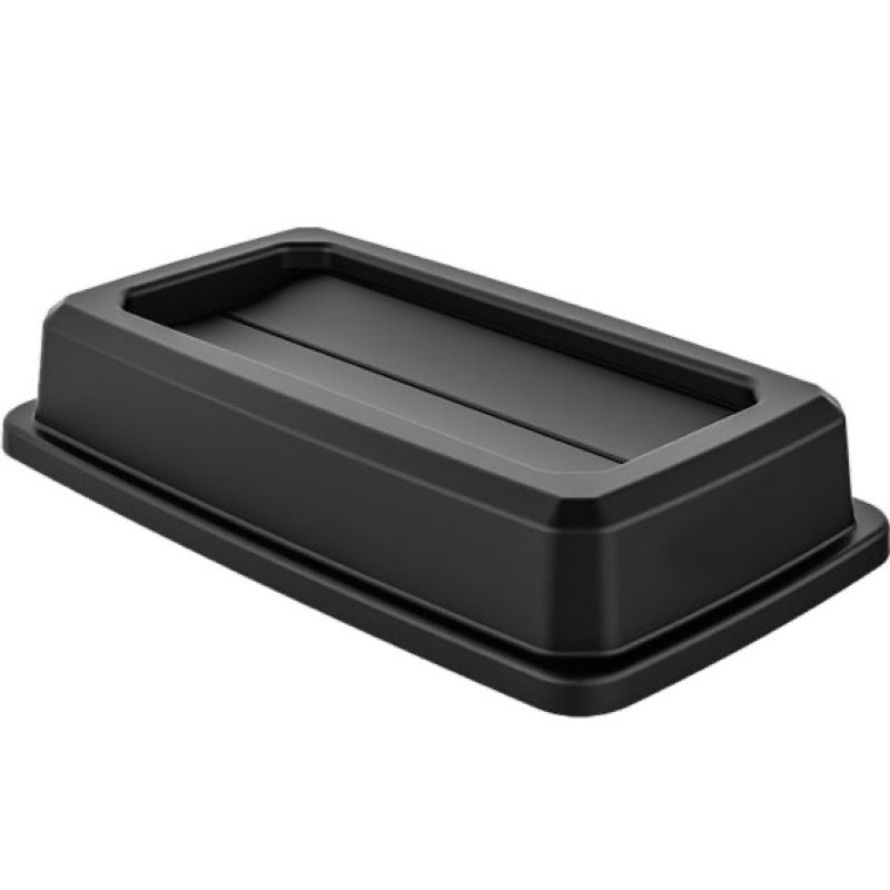Suncast Commercial Resin Lid with Double Flip Top for 23 Gallon Slim Trash Cans, Snap-On Design for Easy Trash Disposal, Black, Made in The USA Black Double Flip Lid