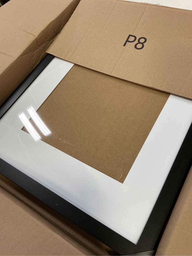 Condition photo showing Good Condition for wiscet 16x20 picture frame set of 3, display pictures 11x14 with mat or 16 x 20 poster frame without mat, wall gallery photo frames, black black 16x20