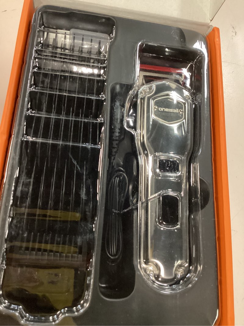Condition photo showing New/Like New for oneisall dog clippers for grooming for thick heavy coats/low noise rechargeable cordless pet shaver with detachable stainless steel blade/waterproof dog shaver for dogs pets and animals (silver)