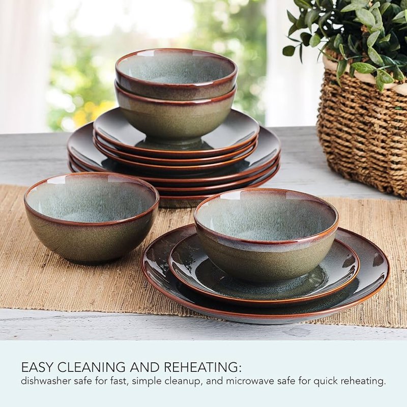 Pfaltzgraff Mackensie 12-Piece Stoneware Dinnerware Set, Service for 4
