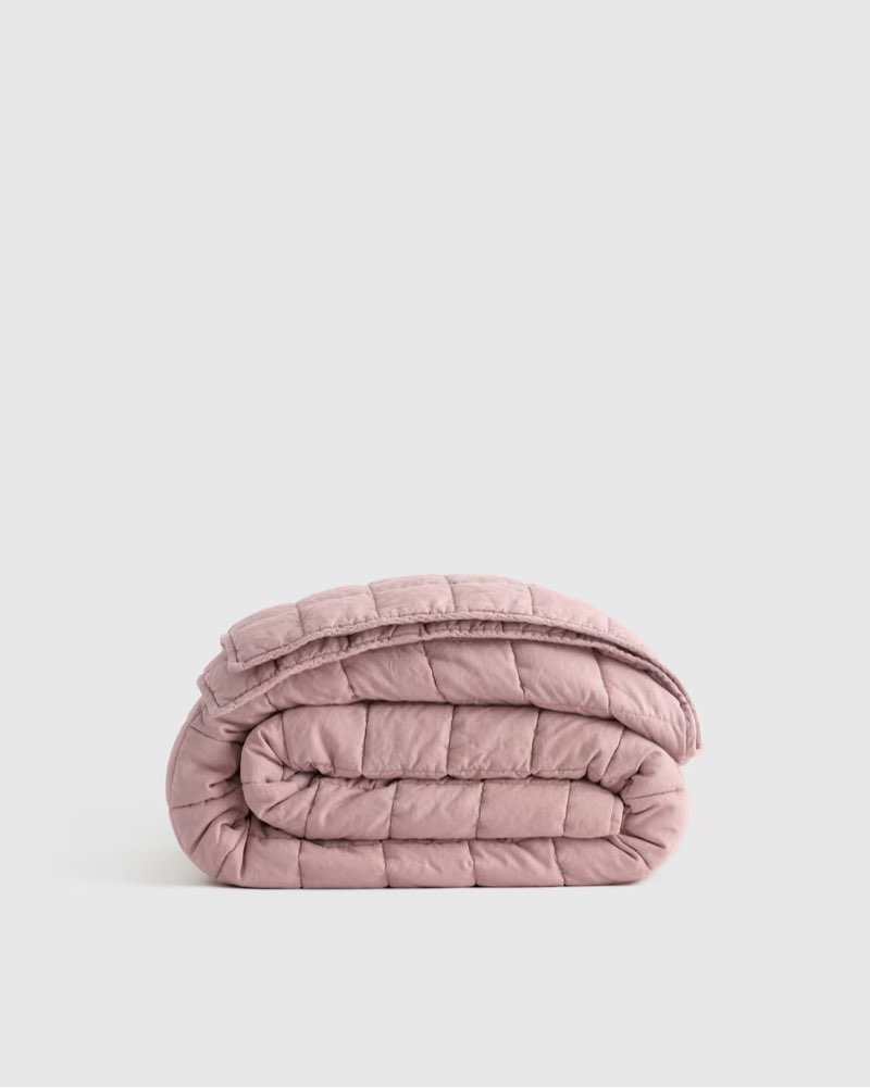 European Linen Box Quilt FULL Queen Dusty Mauve
