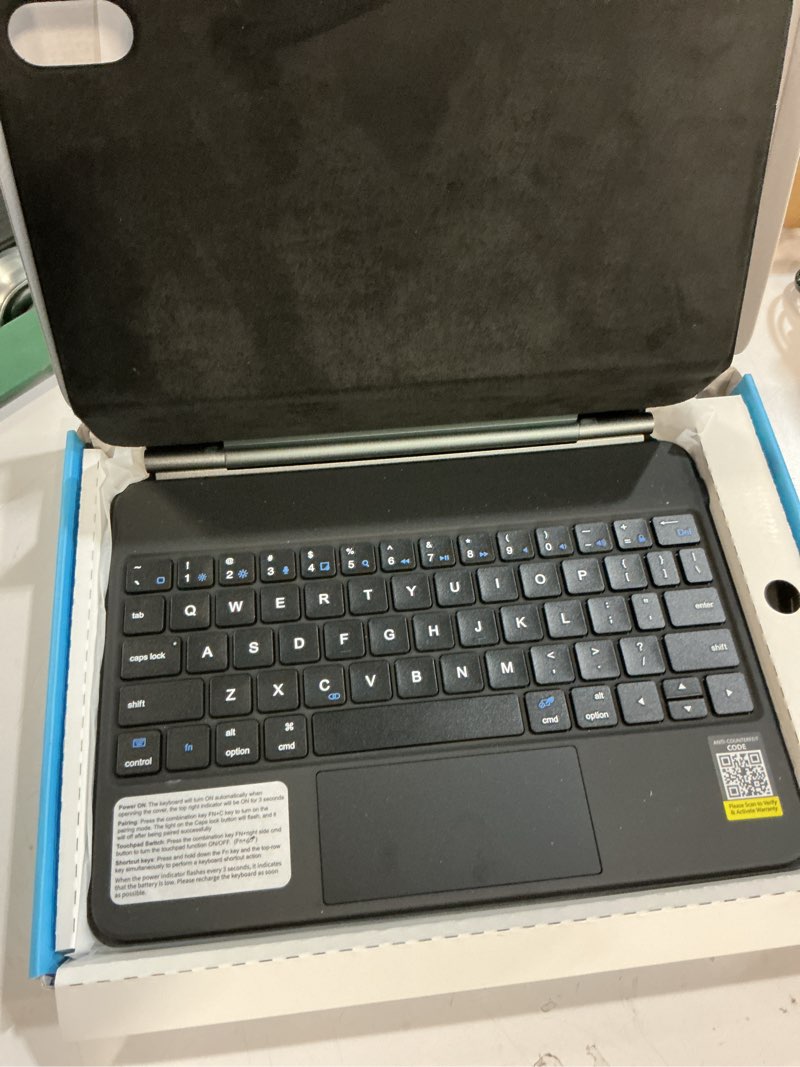 Condition photo showing Good Condition for wireless bluetooth keyboard,10-inch ultra-slim 7 color backlight with touchpad,rechargeable wireless magnetic bluetooth portable keyboard,for smartphone laptop tablet travel (black)