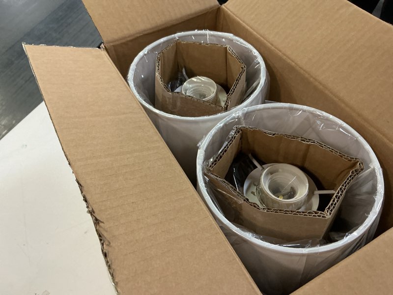 Condition photo showing Good Condition for Bedside Lamps Set of 2-14" Small Touch Lamps for Nightstand with Ac Adapter Vintage Modern Table Lamp with Round Fabric Shade for End Tables Living Room Dorm Desk Home Office