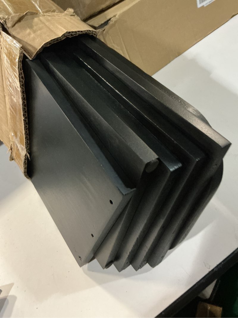 Condition photo showing As Is for vergoodr desktop adjustable natural wood book shelf organizer office storage rack display stand caddy set expandable desk organizer (black)