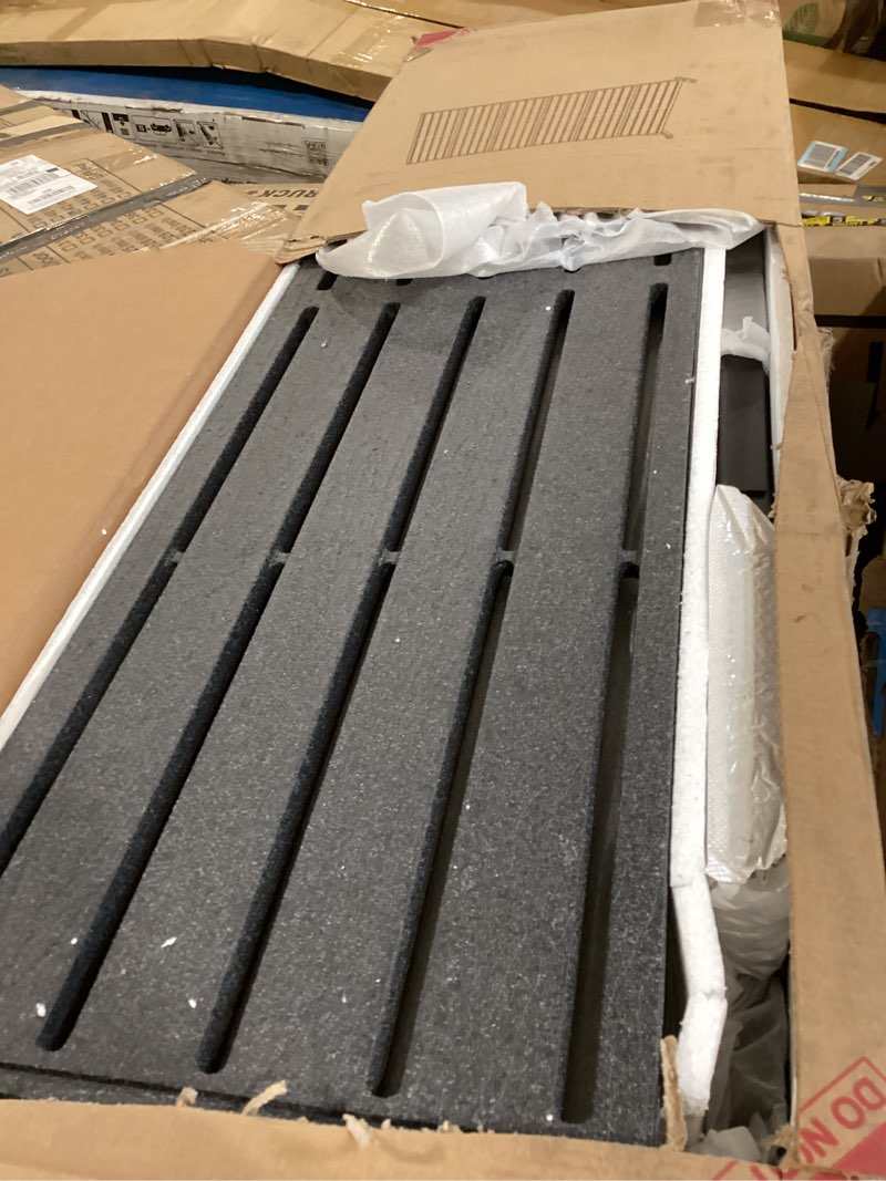 Condition photo showing Good Condition for outdoor privacy screen decorative privacy panel with stand, 60" hx35 w freestanding hdpe privacy fence with louver pattern 5 panels, divider privacy screens for outside,patio,pool black 1 pcs 60" hx35" w