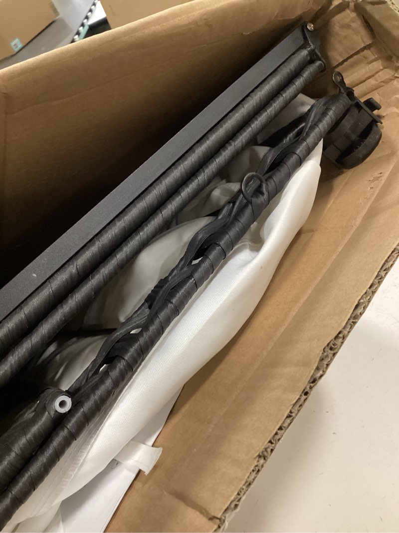 Condition photo showing As Is for Durable Laundry Hamper with Removable Liner Bag, Heavy Duty Wheels, Wood Lid and Metal Handle - Clothes Sorter and Laundry Basket in White 110L?23.43x13.58x26.37 Inches? White