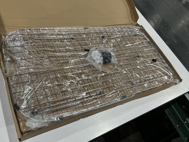 Condition photo showing New/Like New for sink protectors for kitchen sink bottom, 304 stainless steel 27 x 14 sink grid single-bowl farm sink protector metal grill rack with centered drain hole with corner radius 3-1/2", soft rubber feet ??stainless steel 27"x14"