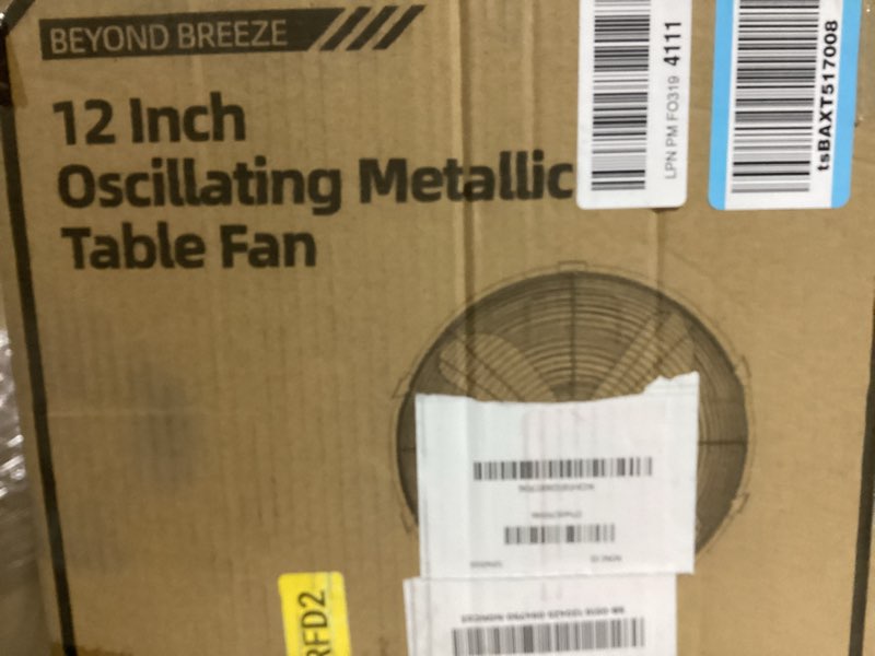 Condition photo showing As Is for BEYOND BREEZE 12 Inch All Metal Retro Oscillating Table Fan, Desk Fan with 3-Speed Adjustable and 80