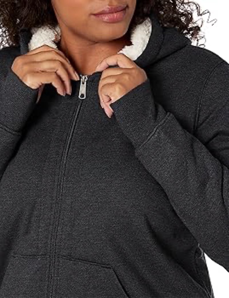 dickies womens womenâ€™s sherpa lined hoodie jacket, black single dye, 2xl us