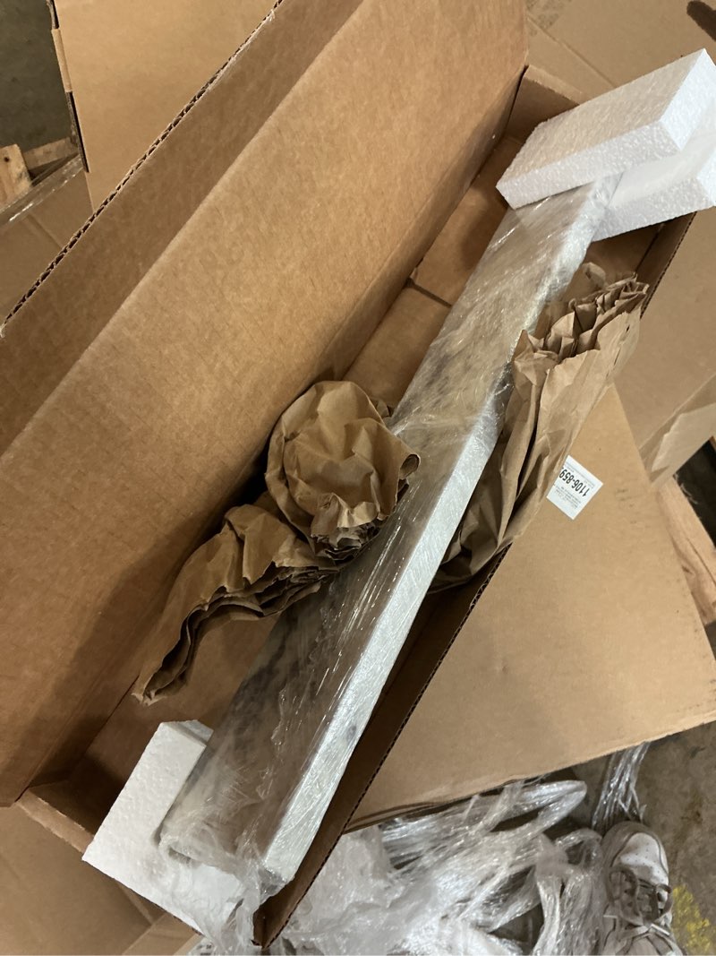 Condition photo showing As Is for style selections stone effects 3.5-in h x 22-in l solstice cultured marble bathroom side splash
