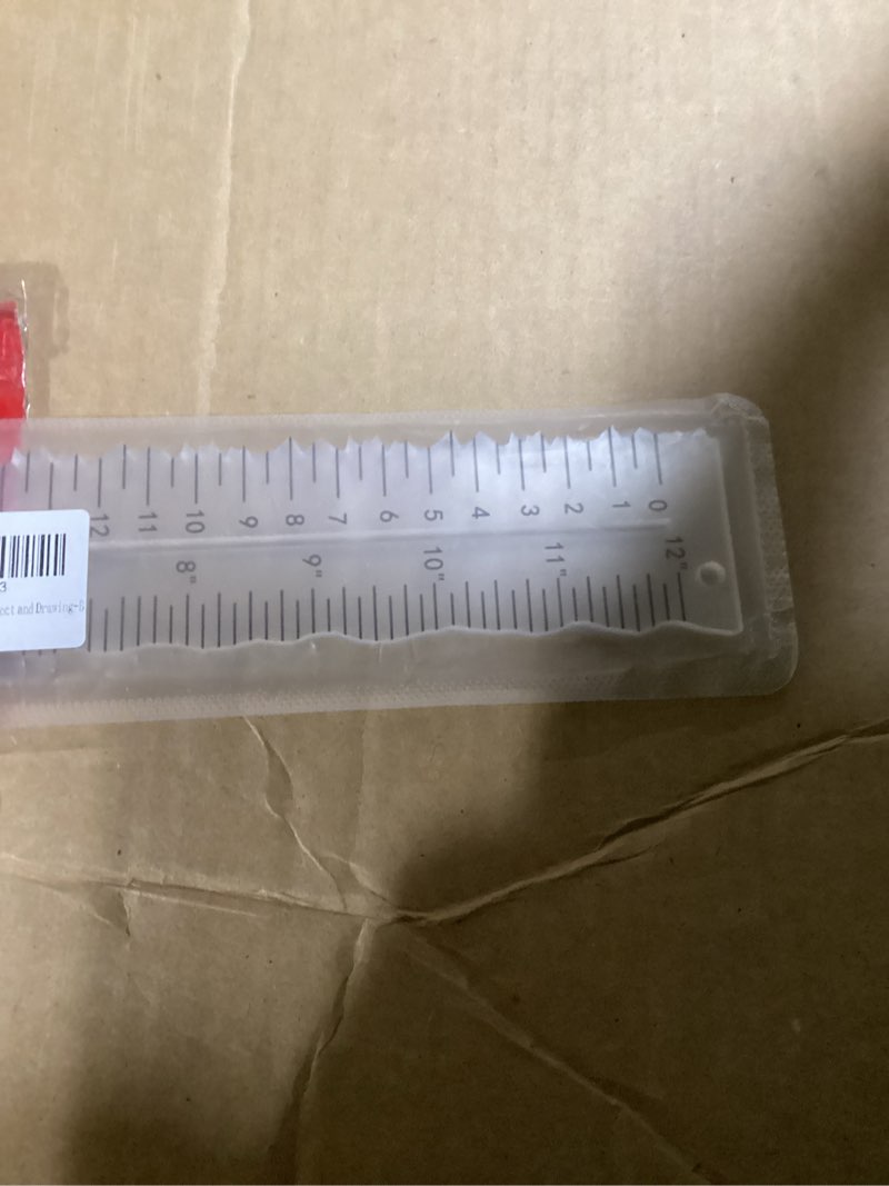 Condition photo showing Good Condition for Acrylic Paper Tearing Ruler Craft Ruler for Cutting Paper to Wavy Line Jagged and Irregular Edges 12'' Measuring Tool for Engineering School Office Architect and Drawing