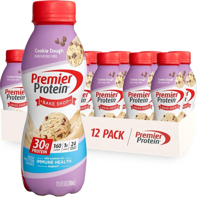 (BB 25 sep 2025)  Premier Protein Shake, Cookie Dough, 30g Protein, No Added Sugar, 24 Vitamins & Minerals to Support Immune Health, 11.5 fl oz, 12 Pack (Packaging May Vary)