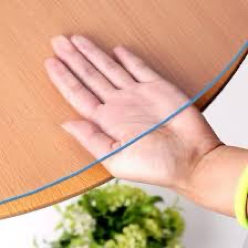 WingCanto 42 Inch Round Clear Plastic Dining Table Protector 1.5mm Thick Plastic Tablecloth Pad Wood
