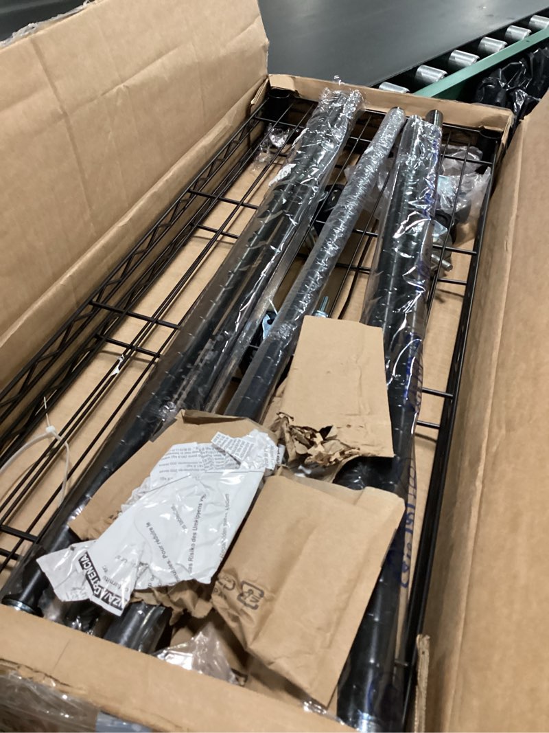 Condition photo showing Good Condition for Amazon Basics Adjustable, Double Hanging Rod Garment Rolling Closet Organizer Rack with Wheels, Heavy Duty, Black, 36'' x 14'' x 72'', WI-GAR1436B Black Industrial