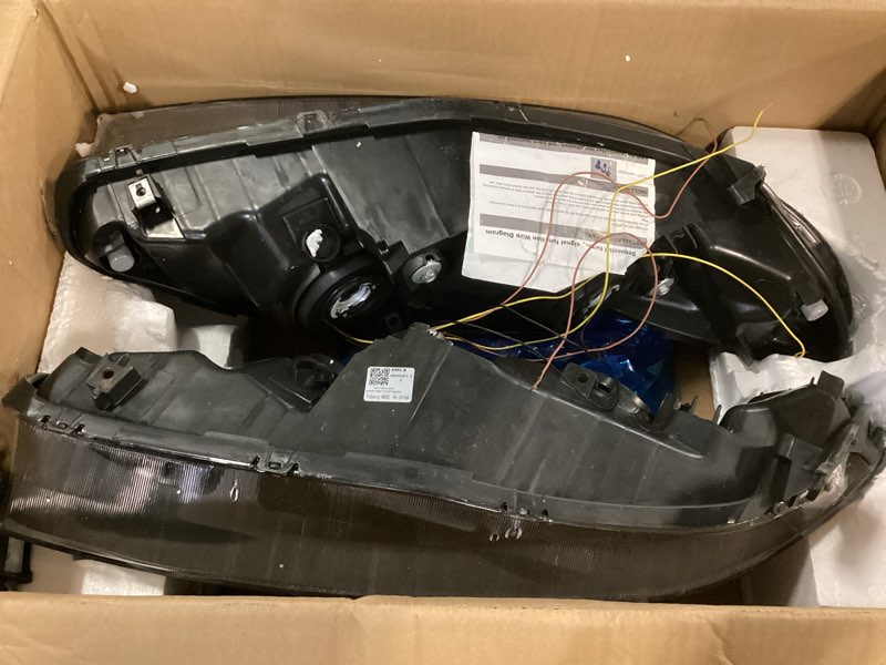 Condition photo showing As Is for Alpha Owls 8712306 Crystal Headlights With Switchback Sequential LED Light Bar & Startup Light - Black Amber Fits 2006-2011 Honda Civic 4 Door Sedan