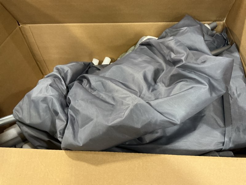 Condition photo showing As Is for Premium Baby Playpen with Mat, 71x60 Inches Extra Large Playpen for Babies and Toddlers, Indoor & Outdoor Activity Center, Safety Baby Play Pen with Gate Prints Grey+Letter 71x60 Inch