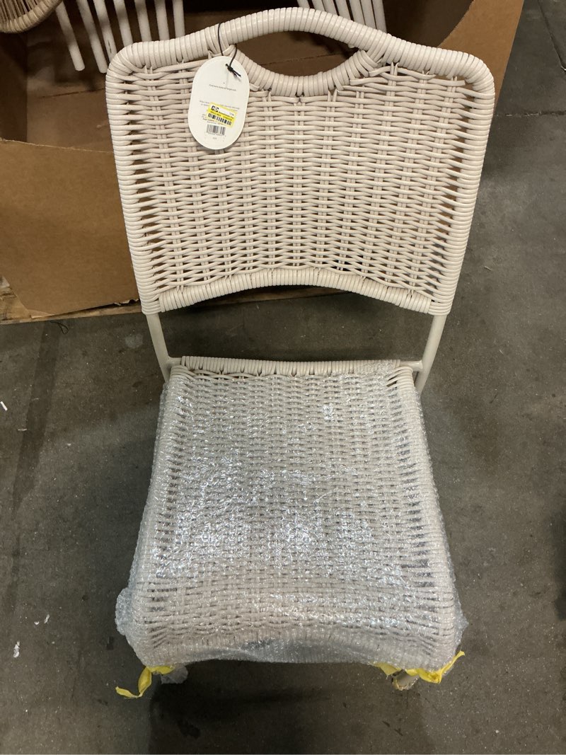 Condition photo showing New/Like New for monochromatic rope armless patio dining stack chair beige - threshold™