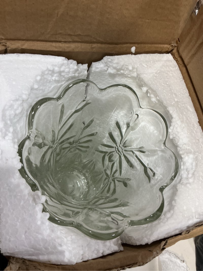 Condition photo showing Good Condition for jasvic 12 inch crystal vases for flowers, tall glass vase with wide opening | elegant large vase for bouquet, orchid textured design decorative vase for living room dining table centerpiece, wedding gift